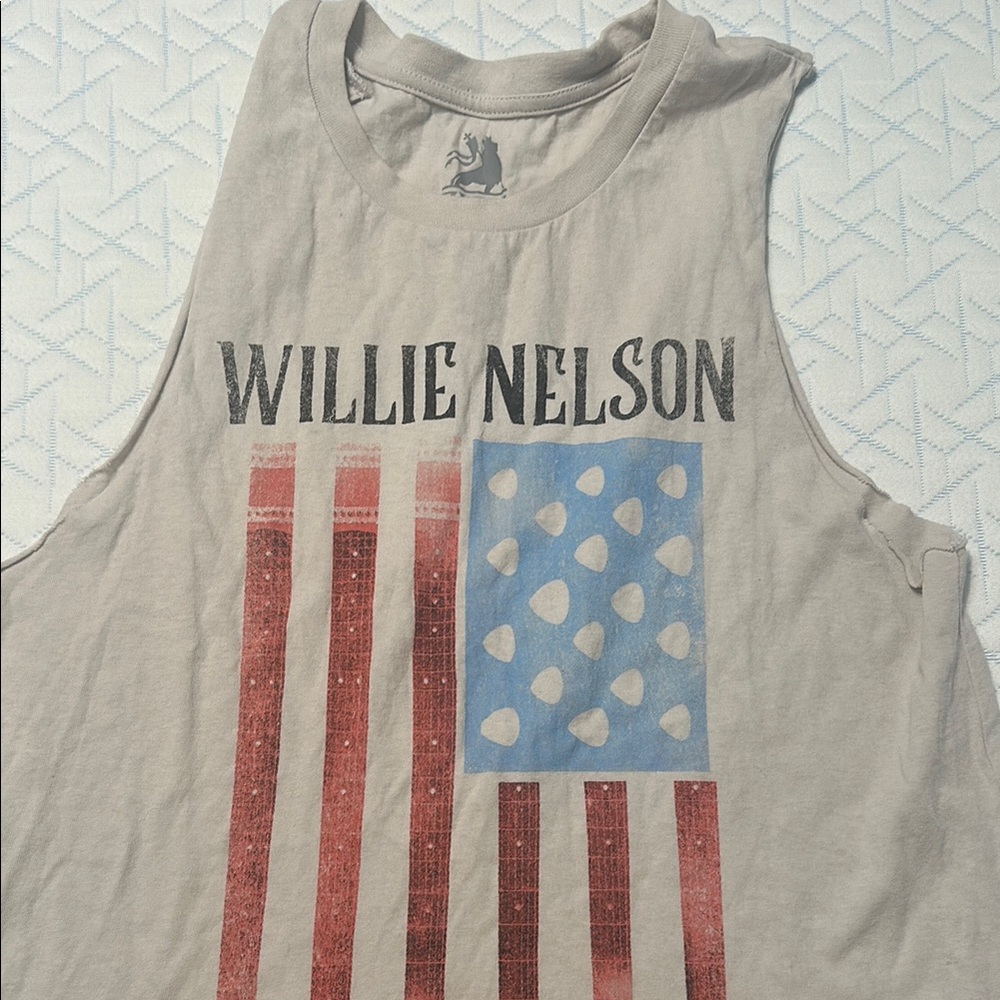 Willie Nelson Light Tan Tank Top- country concert festival tank- shirt